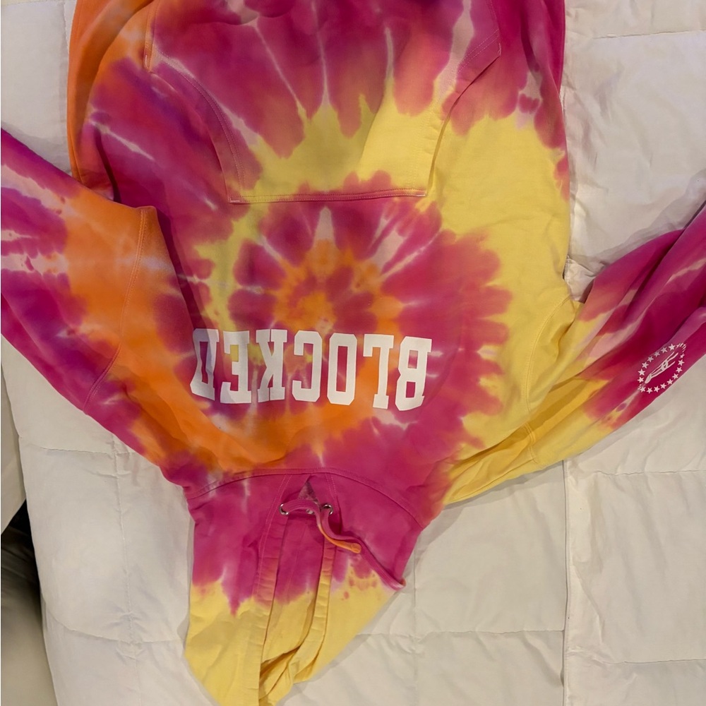 Tie-Dye Pink and Yellow Hoodie